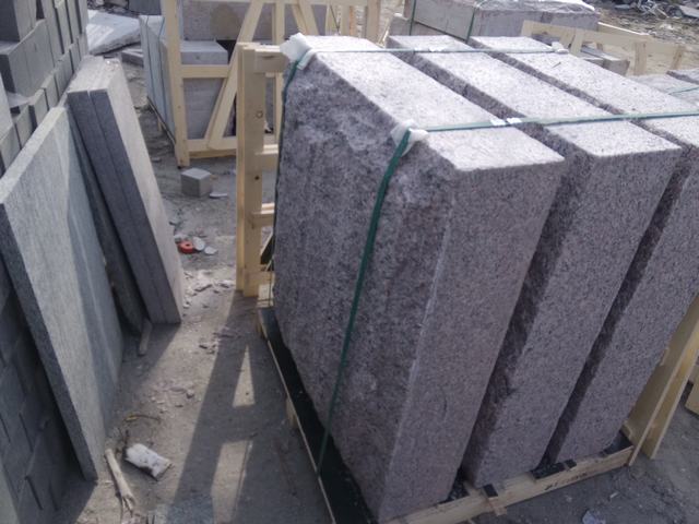 Red granite retaining wall stone ,G352 wall block