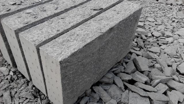 Grey granite wall block