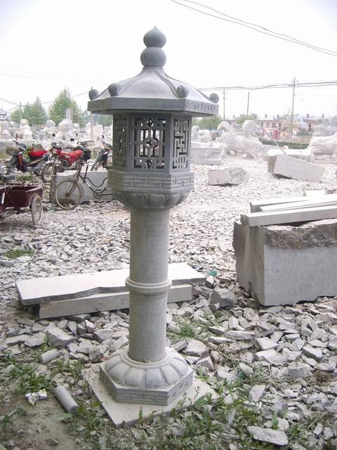 Blue limestone lamp,Oriental stone lamp